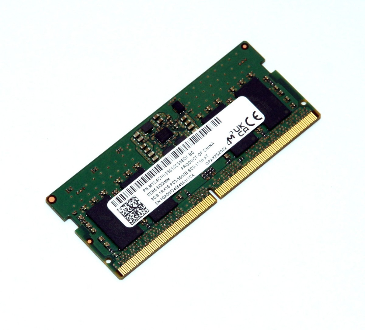 Micron 8GB DDR5 SODIMM PC5-5600B Laptop Memory RAM 1RX16