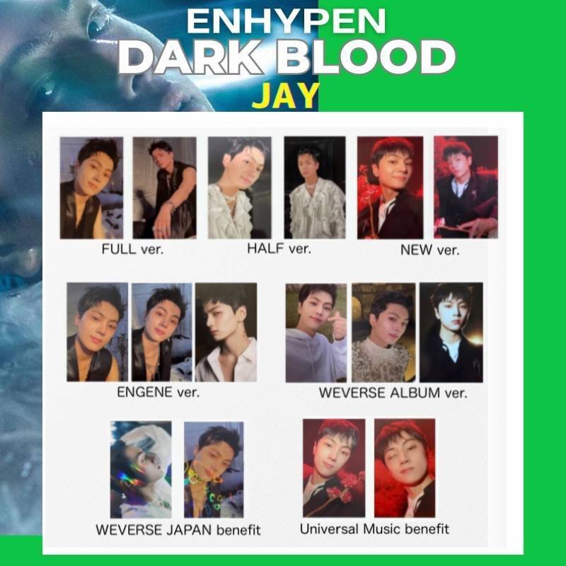 ENHYPEN JAY DARK BLOOD Photo Card Mini Album Full Harf New ENGENE
