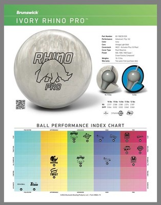 BRUNSWICK RHINO IVORY RHINO PRO 15LBS NIB BOWLING BALL | eBay