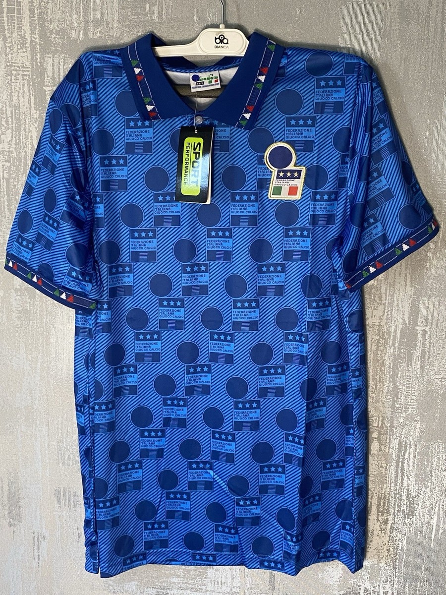 VTG 90s 1994 Italy Diadora Home World Cup Jersey Azzurri Football