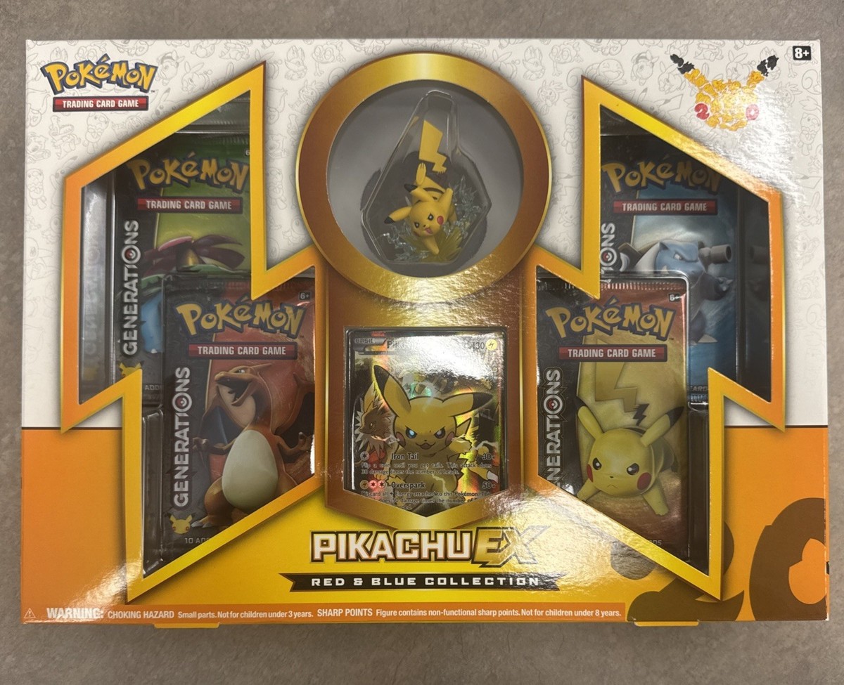 Pokemon 2016 Pikachu EX Red & Blue Collection Box - Factory Sealed
