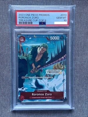 PSA 10 Roronoa Zoro OP01-013 Treasure Cup Top 8 Promo ONE PIECE