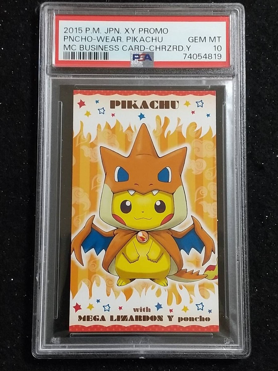 PSA 10 Pokemon 2015 Poncho-Wear Pikachu Business Card Charizard Y