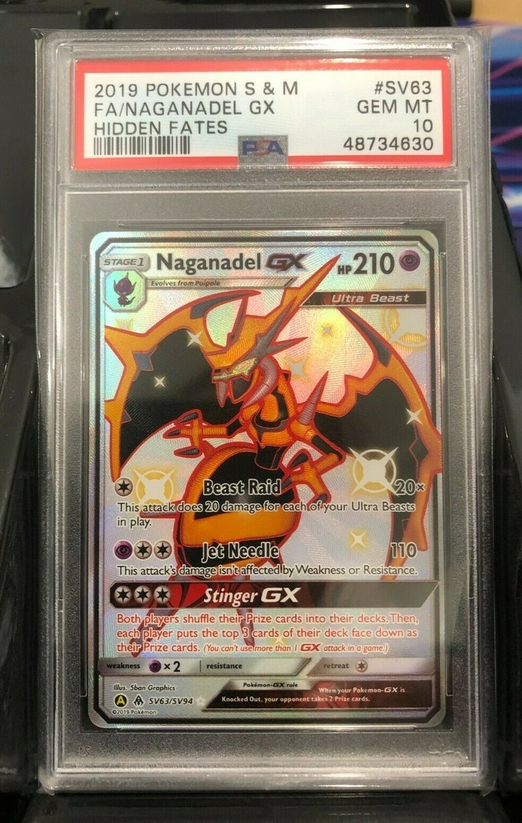 PSA 10 GEM MT - NAGANADEL GX Card SV63/SV94 Pokemon TCG Hidden