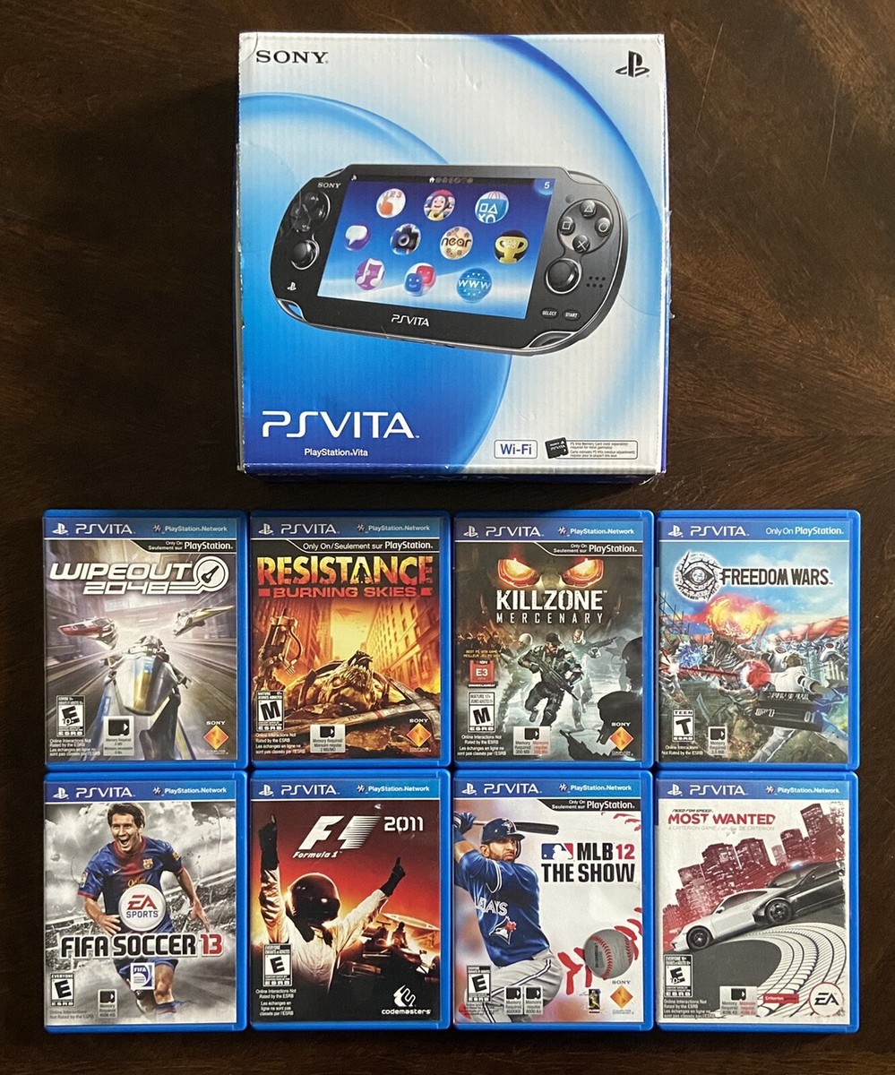 Playstation Vita Console Cib With 8 Games & 4gb Ps Vita Memory