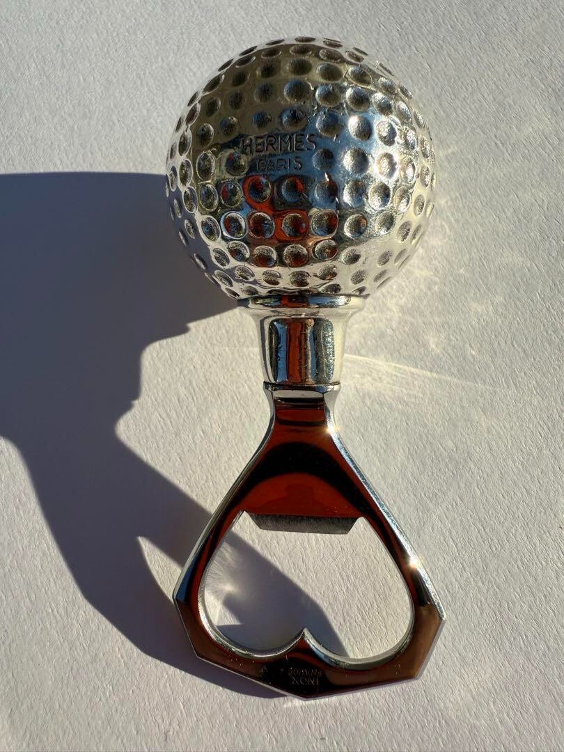 Vintage Hermes Paris Golf Ball Bottle Opener Barware Silver | eBay