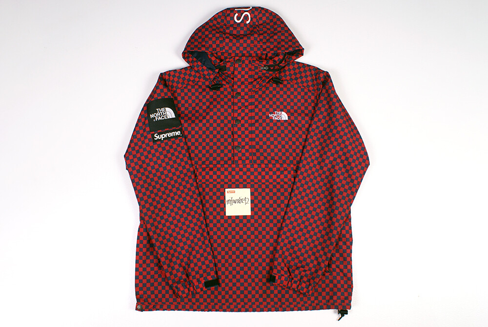 2011 The North Face x Supreme CHECKERED Pullover Jacket Red Sz L