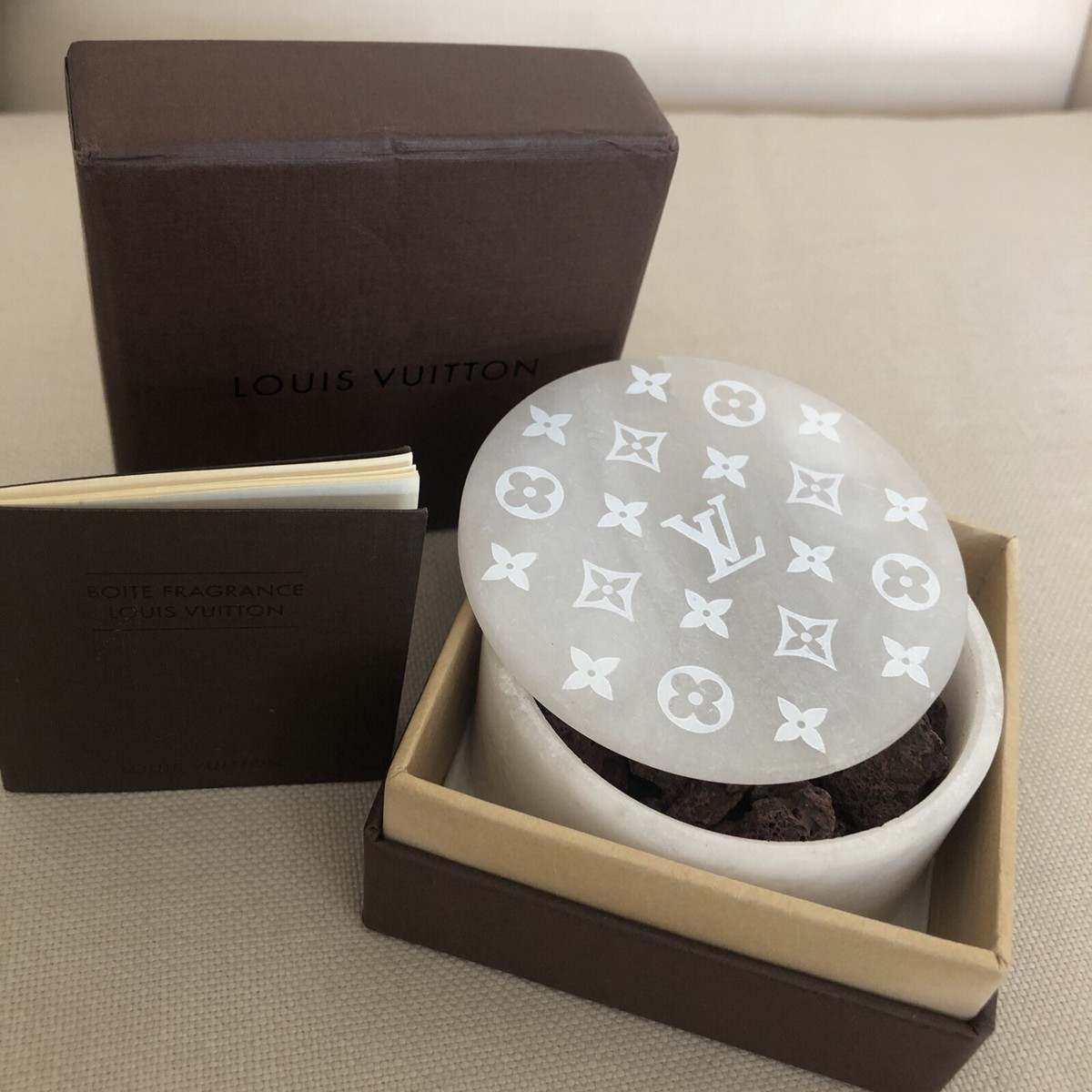 Louis Vuitton Rare VIP Gift Aroma Alabaster Marble Trinket Dish