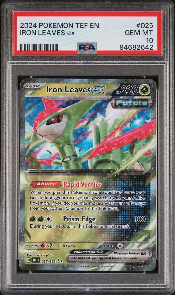 2024 Pokémon TEF EN Iron Leaves ex Card #025 PSA GEM MT 10 | eBay