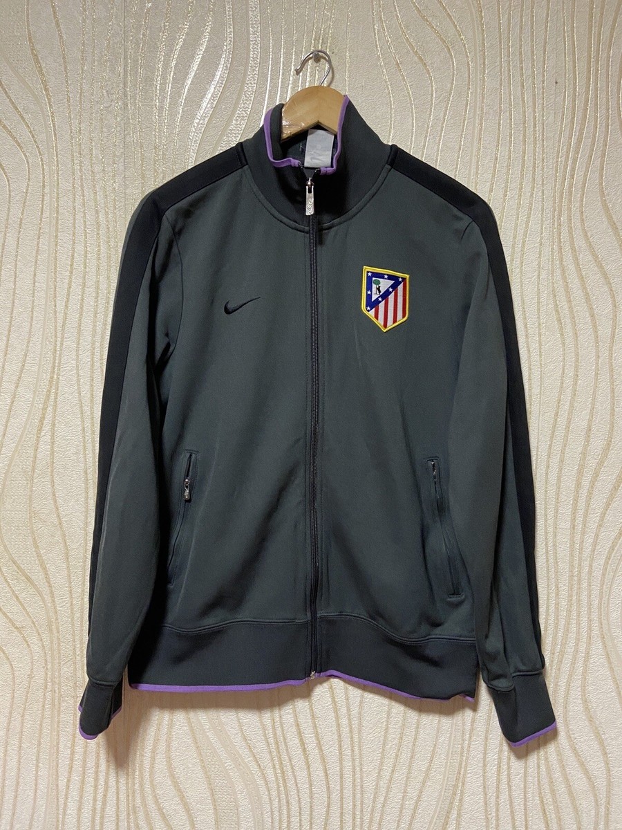 ATLETICO MADRID FOOTBALL SOCCER TRACK JACKET NIKE GRAY sz M MEN