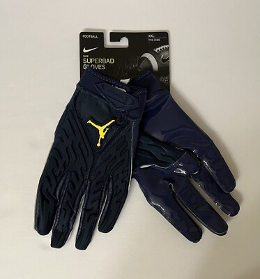 Men's Jordan Superbad 6.0 PE Michigan Wolverines Football Gloves