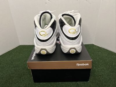 New Reebok Question Mid White/Black/Gold Allen Iverson AI sz 11.5