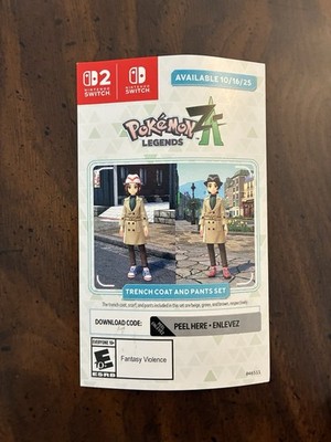 Pokemon Legends Z-A Trench Coat and Pants set code - GameStop