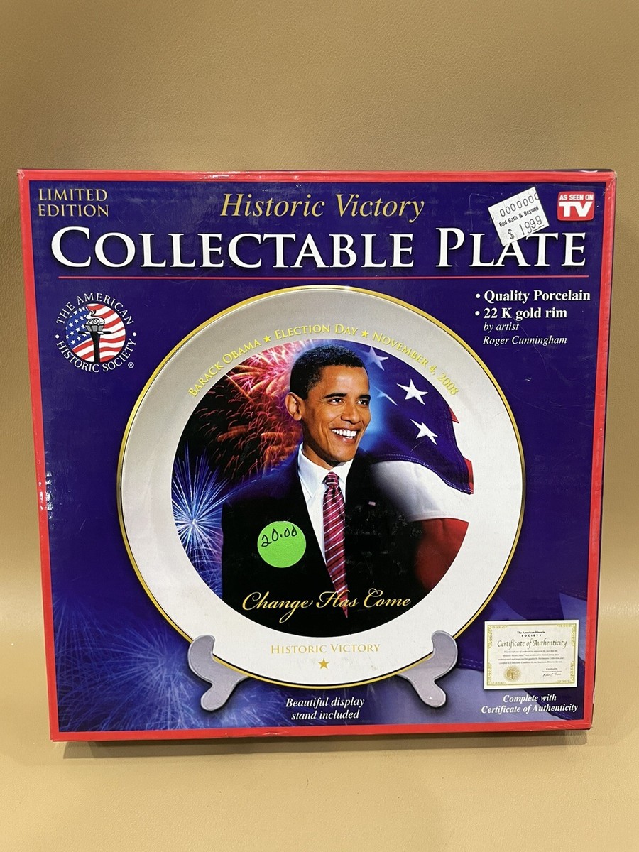 Historic Victory Limited Edition Barack Obama Collectable Plate