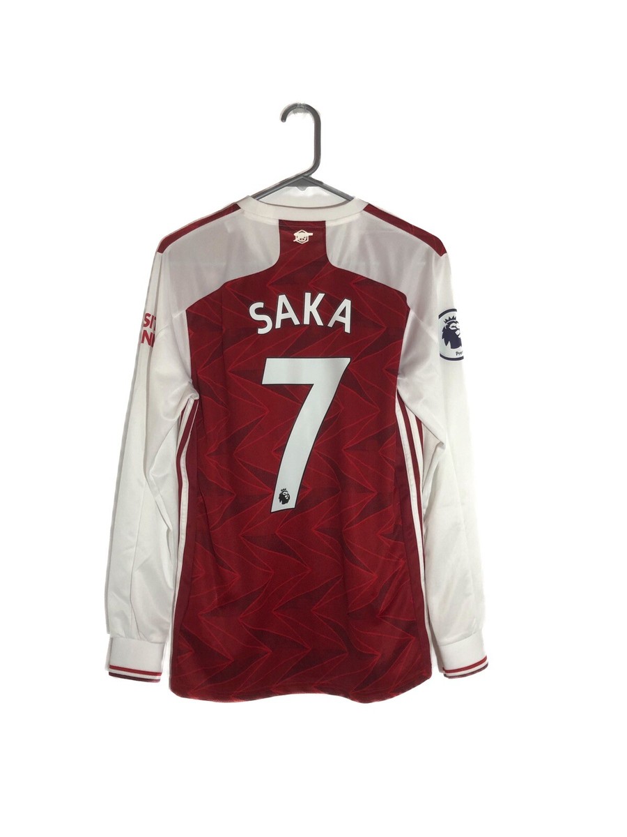 Saka #7 Arsenal 2020/21 Small Long Sleeved Home Shirt BNWT Fh7814