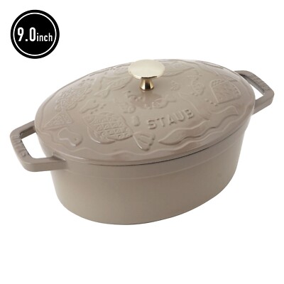 staub minä perhonen cocotte ocean Oval Linen Casting Enamel Pot
