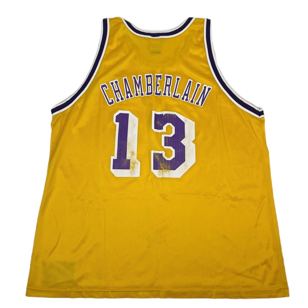Vintage Champion Lakers Wilt Chamberlain #13 Jersey Yellow Size 52