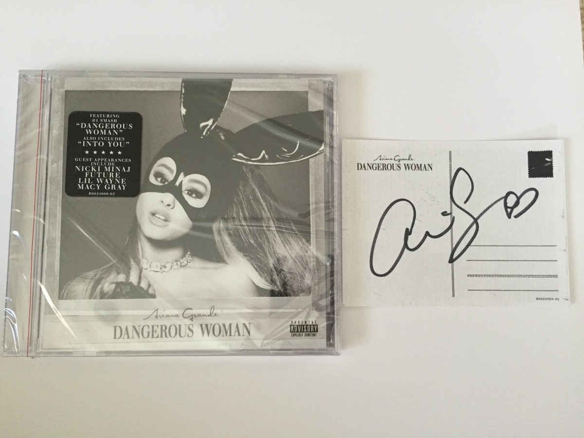 New Ariana Grande Dangerous Woman SIGNED Autograph Postcard CD