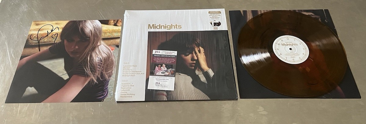 Taylor Swift MAHOGANY Midnights Vinyl Signed With heart! JSA