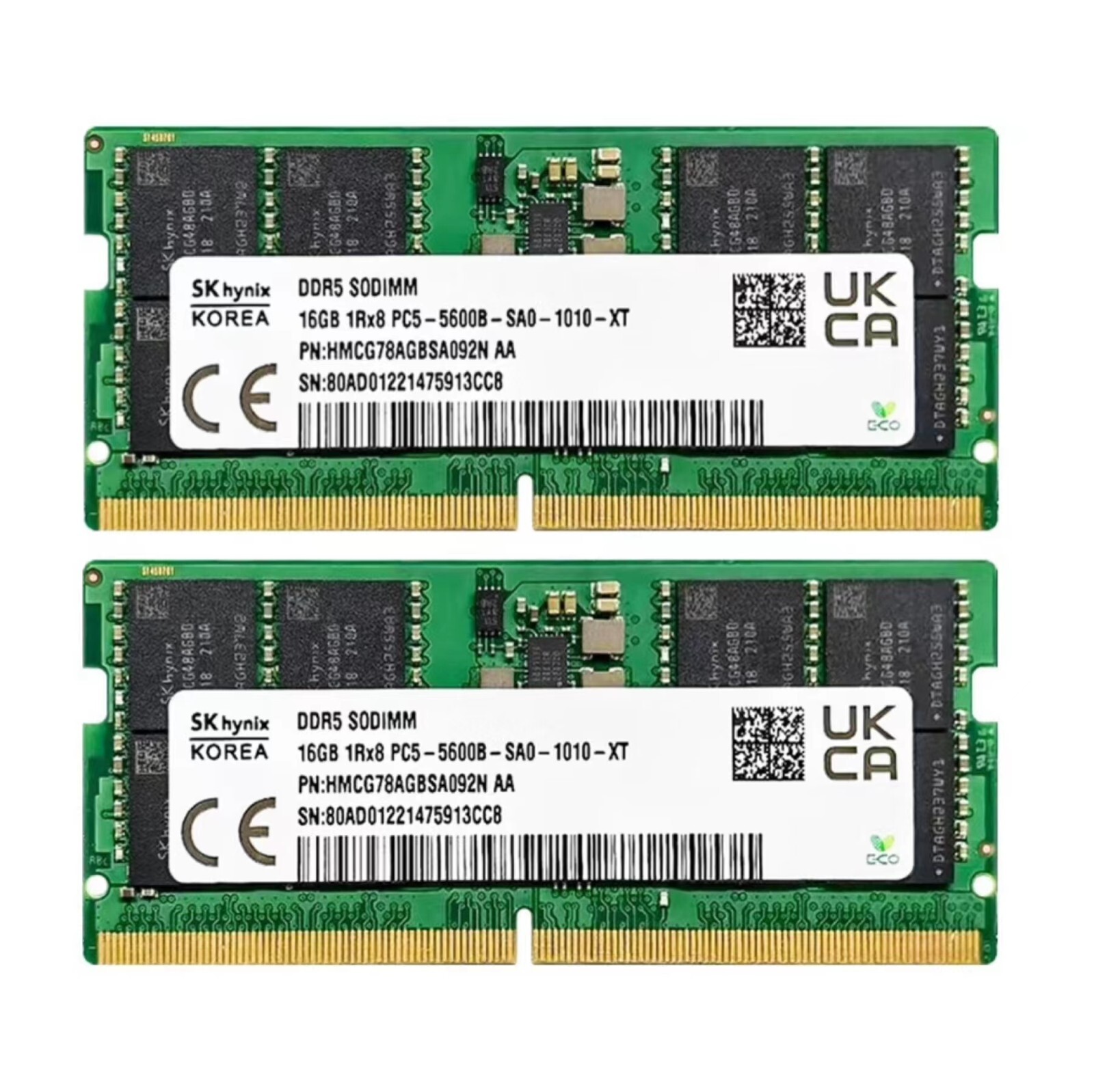 New SK Hynix 32GB (2X 16GB) DDR5 5600MHz PC5-44800 1RX8 Laptop