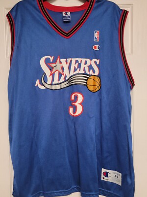 Allen Iverson Vintage 90s Philadelphia 76ers Blue Champion Jersey