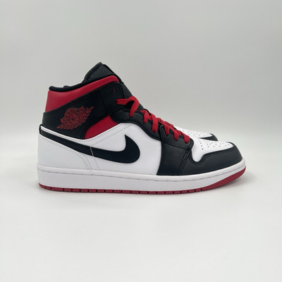 Nike Air Jordan 1 Mid Black Toe DQ8426-106 White Gym Red Mens US