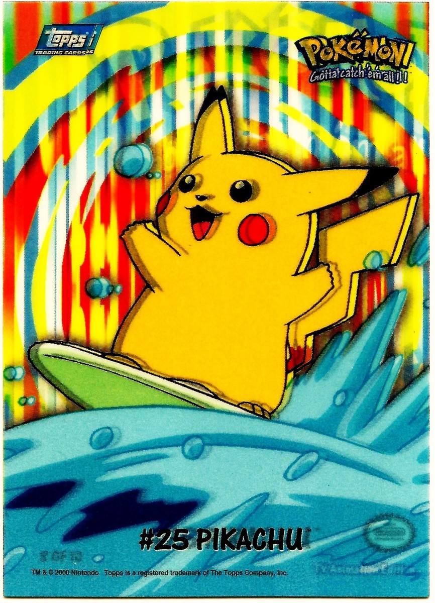MISPRINT, DOUBLE PRINTING, PIKACHU, 3D EFFECT TOPPS CARD, SERIES 2