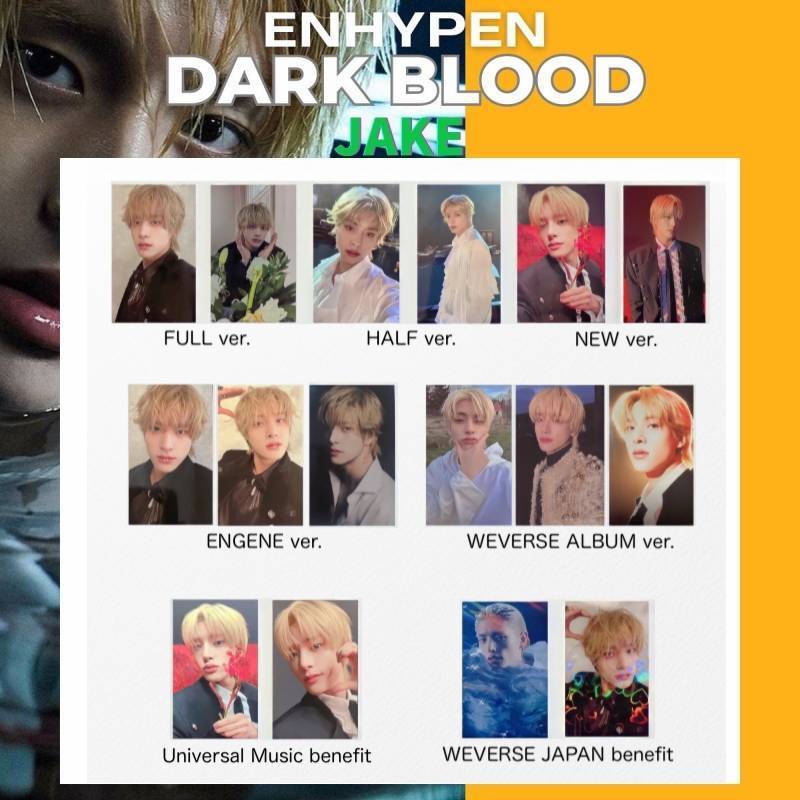 ENHYPEN JAKE DARK BLOOD Photo Card Mini Album Full Harf New ENGENE