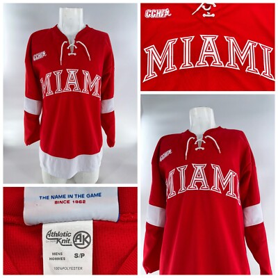 Miami Redhawks Athletic Knit Hockey Jersey Men S Red 100
