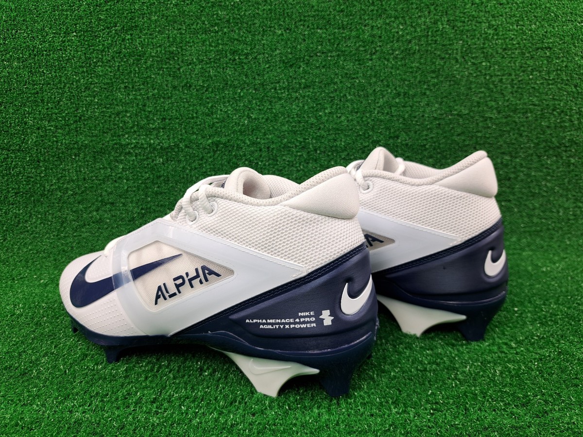 Nike Alpha Menace 4 Pro Football Cleats White Navy FD7037-104