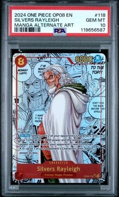 PSA 10 One Piece Silvers Rayleigh Manga OP08-118 - OP08 - ENGLISH