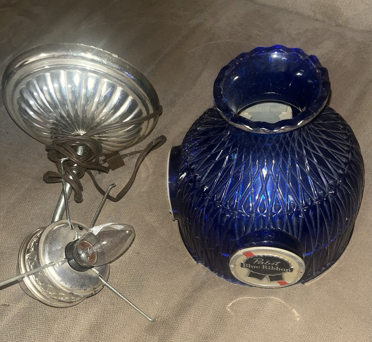 Pabst Blue Ribbon Beer Wall Sconce Light Lamp Sign PBR Molded