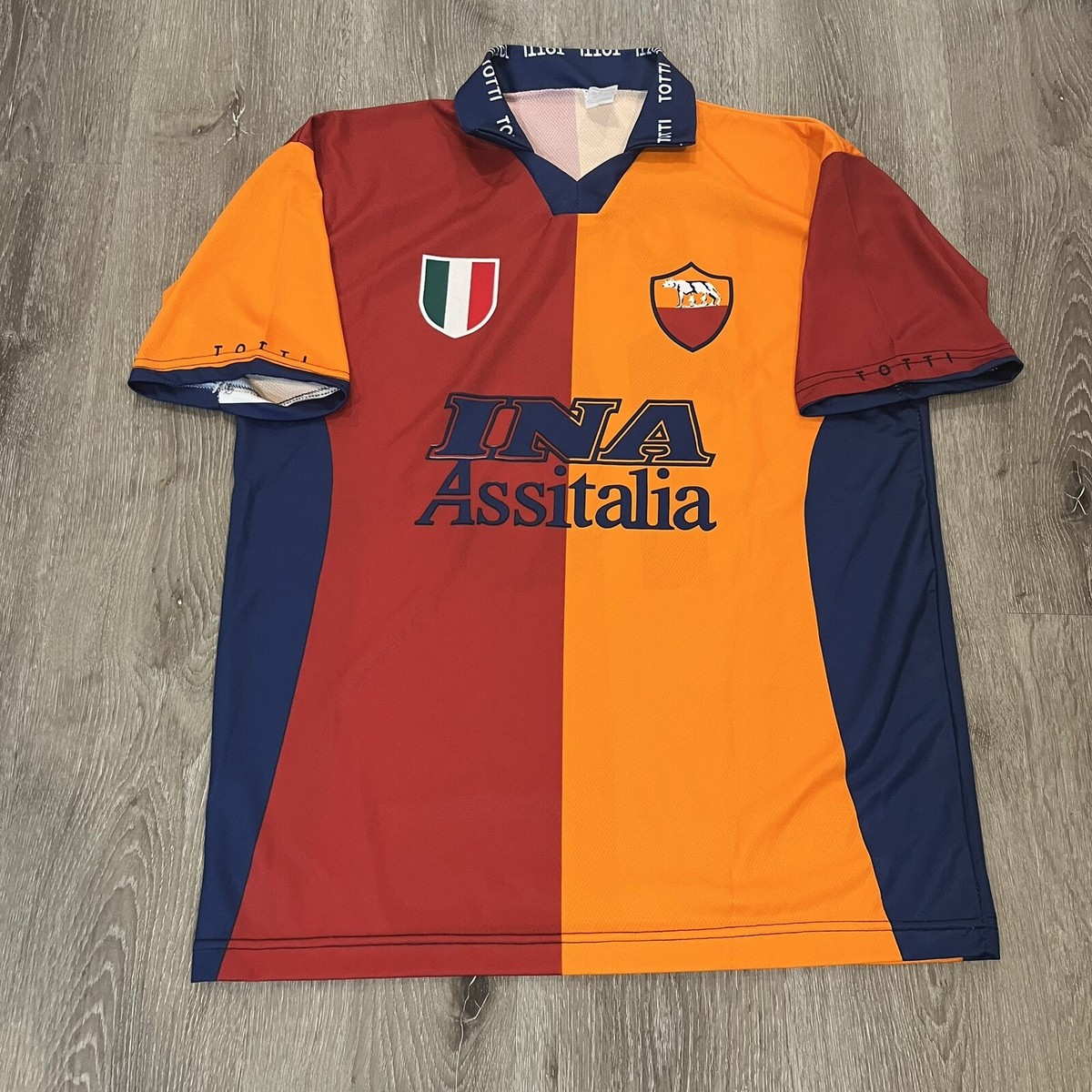 AS Roma Francesco Totti INA Assitalia Replica Soccer Jersey Size