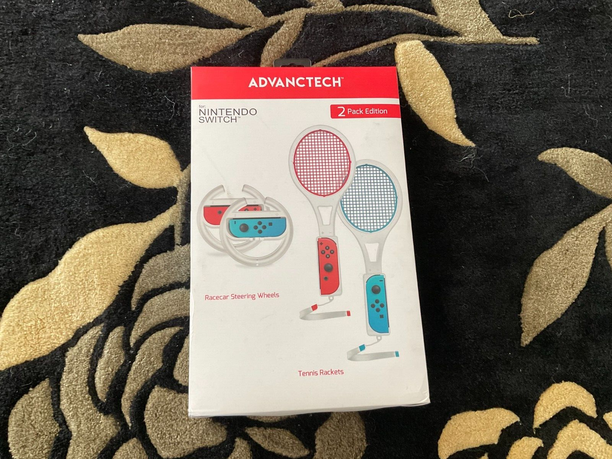NEW Advanctech Nintendo Switch Racecar Steering Wheels & Tennis