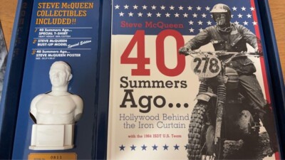 Steve McQueen 40 Summers Ago Book with Poster & Shirts & bust