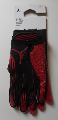 Nike Jordan Fly Lock Football Gloves Men Black/Varsity Red Medium