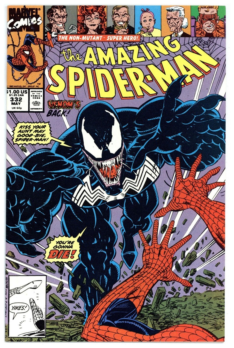 Amazing Spider-Man # 332 May 1990 NM+ Venom cover, App. & story