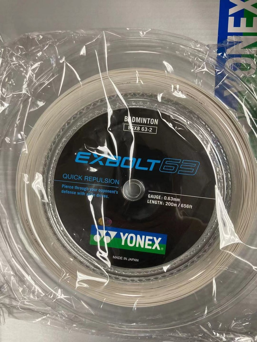 New Yonex Exbolt 63 BGXB 63-2 200M Reel String White | eBay