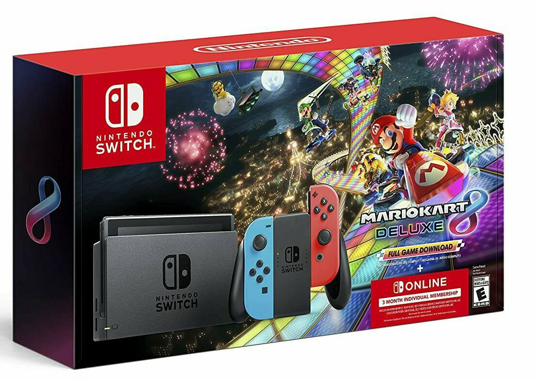 🔥 Nintendo Switch Console+Fortnite/Mario Kart 8/Monster Hunter