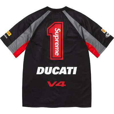 Supreme x Ducati Soccer Jersey Black White Red Blue SS24 4colors