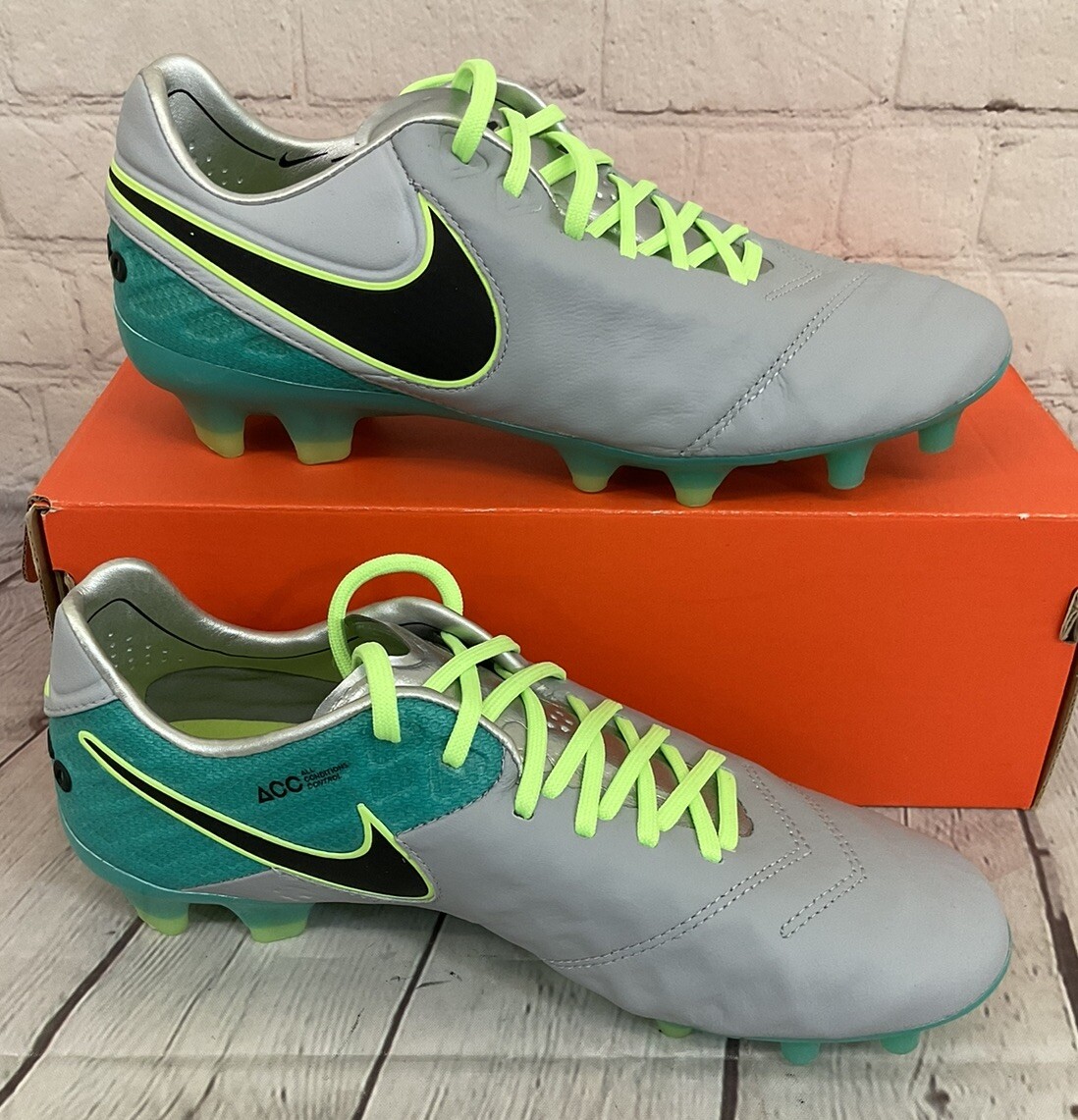 Nike Tiempo Legend VI FG Men's Soccer Cleats Wolf Grey Black Jade