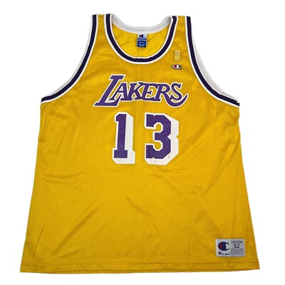 Vintage Champion Lakers Wilt Chamberlain #13 Jersey Yellow Size 52