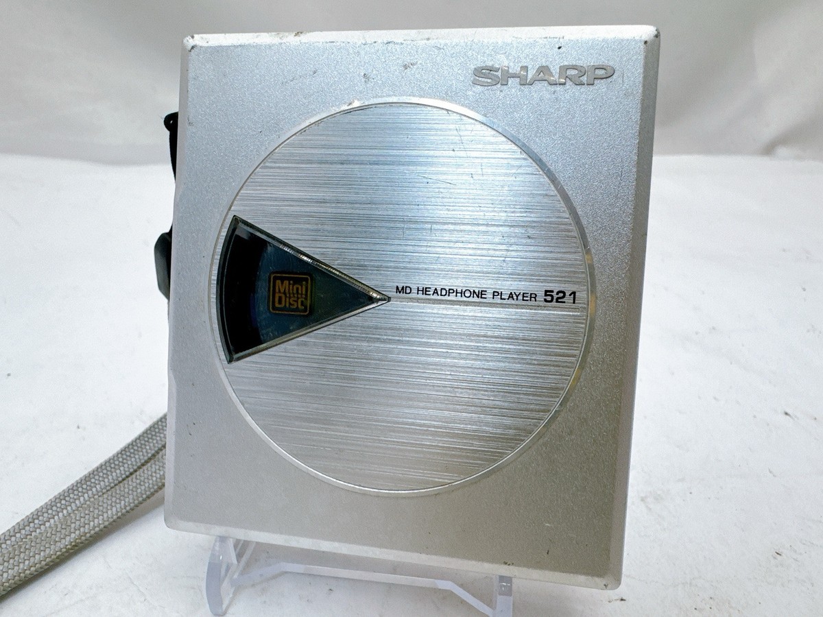 Sharp MD-ST521 MiniDisc Player Silver Tested Working Japan MD