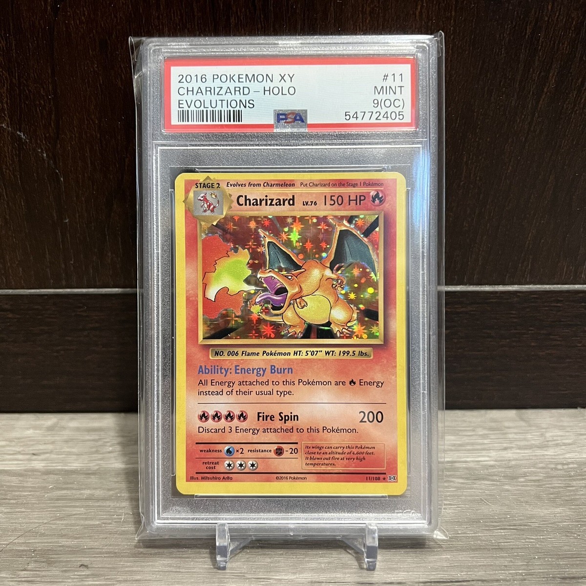 POKEMON CARD XY CHARIZARD PSA 9 OC MINT EVOLUTIONS HOLO #11 2016