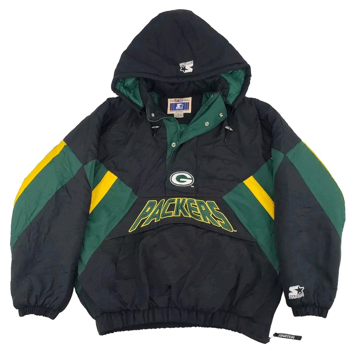 Vintage 90s Starter Green Bay Packers Jacket Pullover Puffer