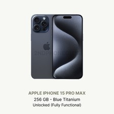 Apple iPhone 15 Pro Max - 256 GB - Blue Titanium (Unlocked) for