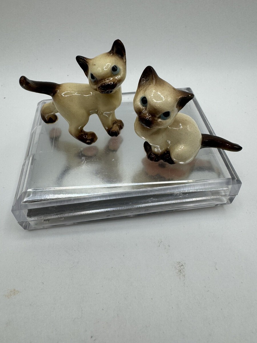 2 Vintage Hagen Renaker Miniature Siamese Cats -, Fairy Tale