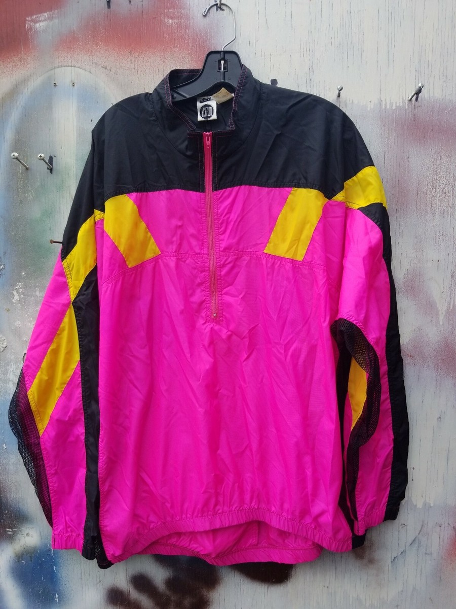 Nike Echelon Vintage 90s Hot Pink Vented Nylon Windbreaker Cycling