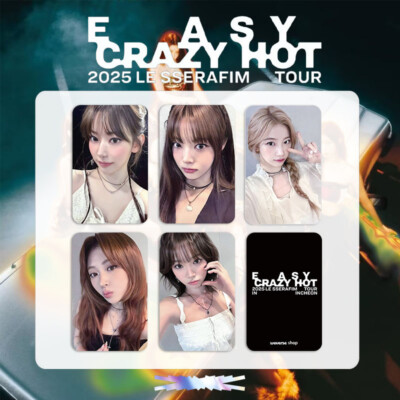 5pcs/set LE SSERAFIM EASY CRAZY HOT Double-Sided Self Made Cards