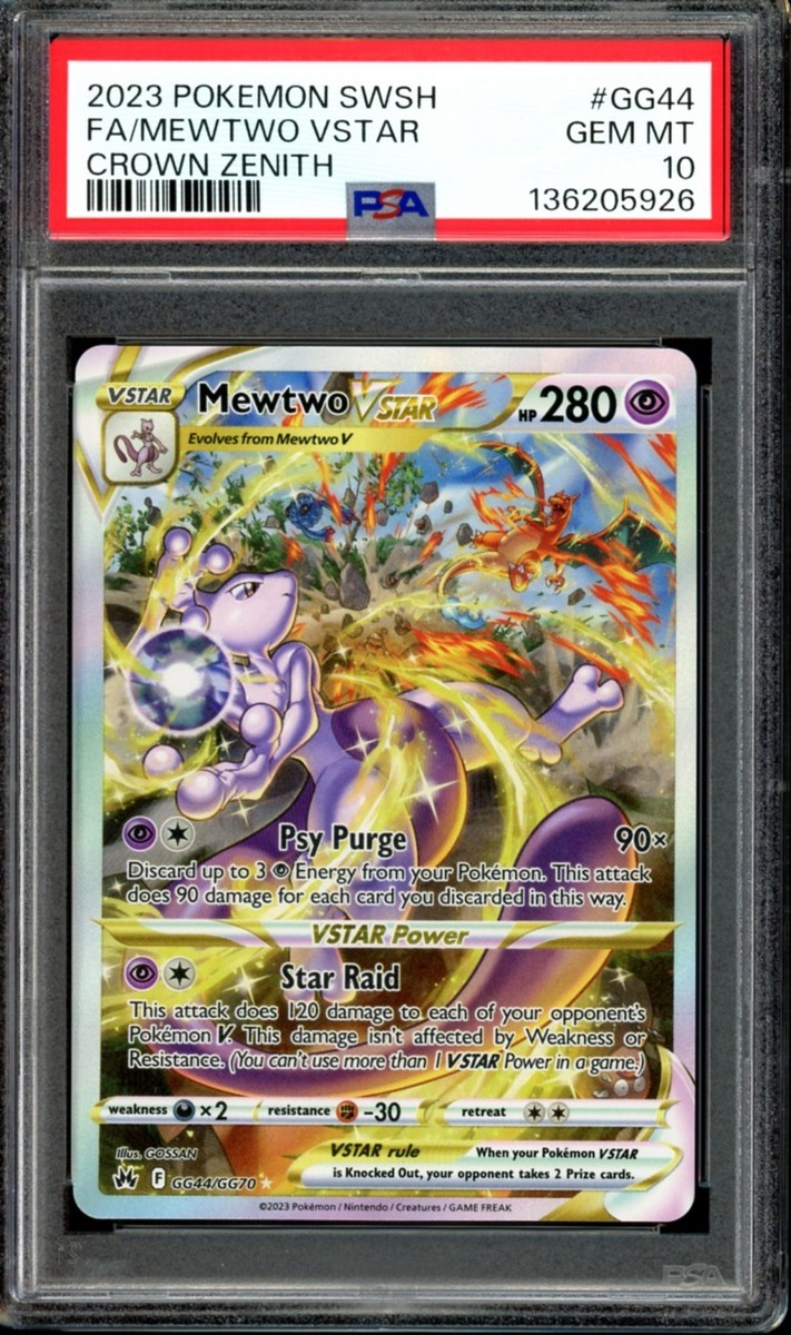 PSA 10 Mewtwo VSTAR GG44/GG70 Alt Art Crown Zenith 2023 Pokemon | eBay